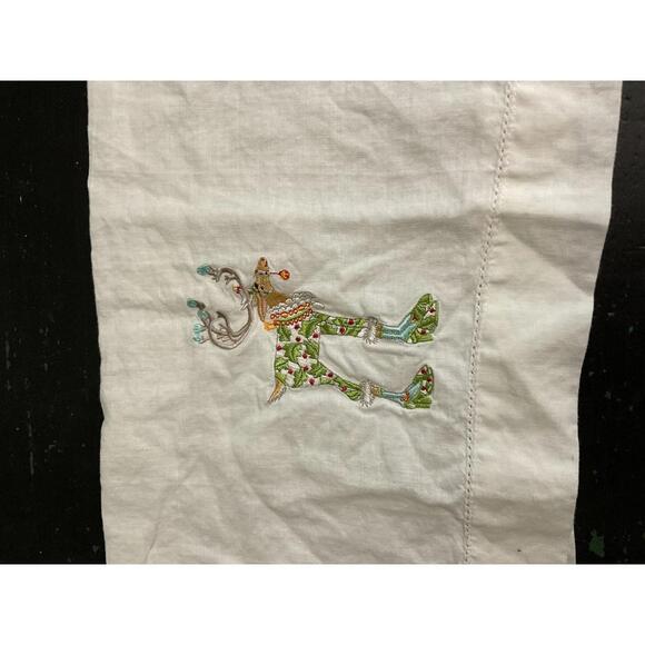 Other - Patience Brewster Embroidered Reindeer Decorative Linen Towel